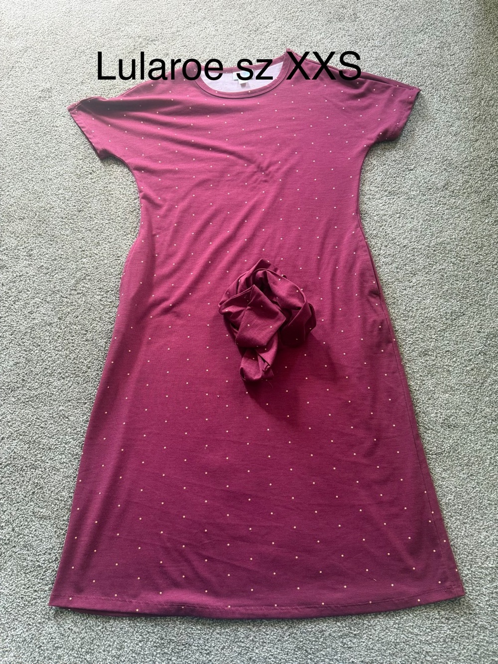 LuLaRoe sz XXS Berry Dot Casual Dress